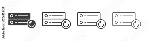 Data backup icon outline vector. Thin linear logo
