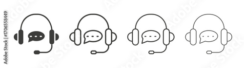 Customer service icon outline vector. Thin linear logo