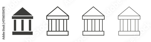 Court icon outline vector. Thin linear logo