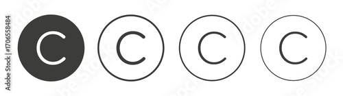 Copyright icon outline vector. Thin linear logo