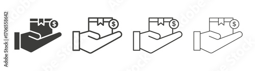 Cash on delivery icon outline vector. Thin linear logo