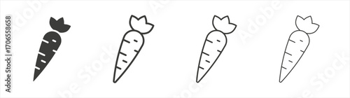 Carrot icon outline vector. Thin linear logo