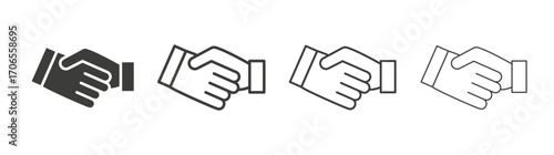 Business deal icon outline vector. Thin linear logo