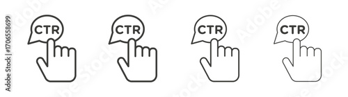 CTR icon outline vector. Thin linear logo
