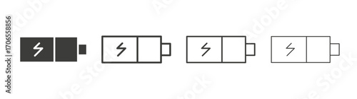 Battery icon outline vector. Thin linear logo