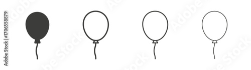 Balloon icon outline vector. Thin linear logo