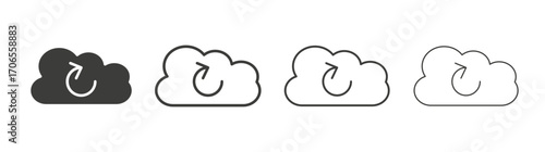 Backup icon outline vector. Thin linear logo