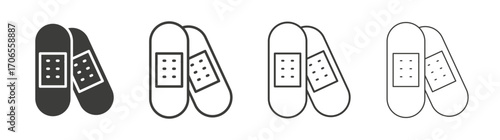 Band aid icon outline vector. Thin linear logo