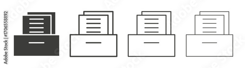 Archive icon outline vector. Thin linear logo