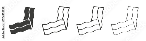 Bacon icon outline vector. Thin linear logo