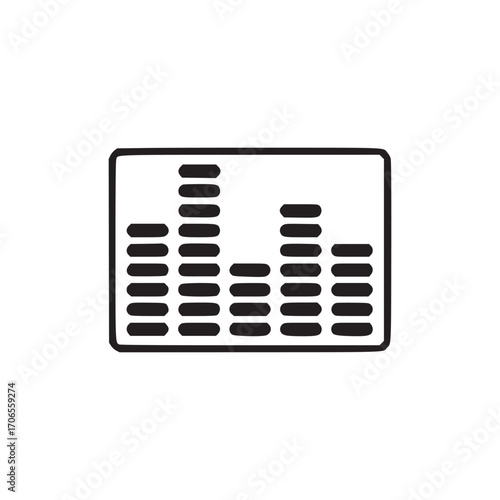 Vector art of equalizer icon this graphic represents audio settings, perfect for music apps, sound editing software, or any platform requiring audio customization its clean design ensures clear commun