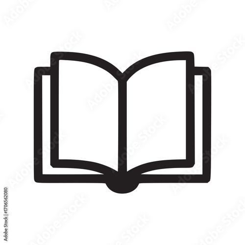 Vector art of open book icon simple vector illustration of a book with blank pages, perfect for representing reading, education, or storytelling in a minimalist design
