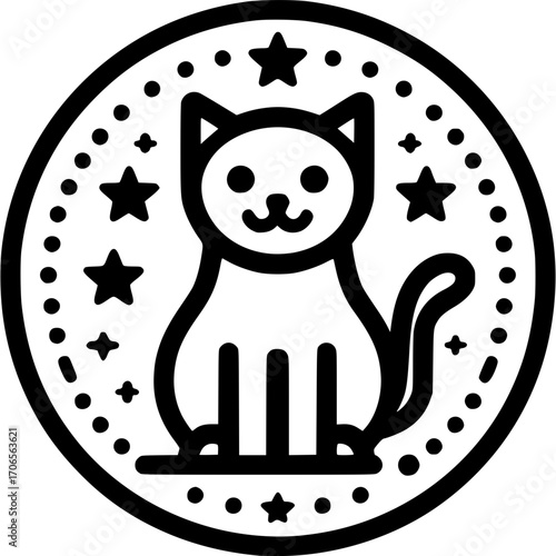 Cat Outline Vector Icon - 3