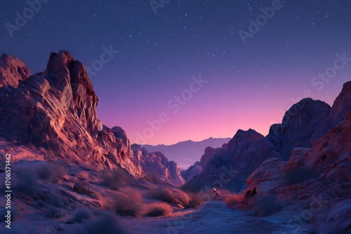 Desert landscape mountains night sky stars scenic vista nature photography travel destination adventure dreamscape
