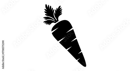 Monochrome marvel minimalist carrot illustration on a plain background design