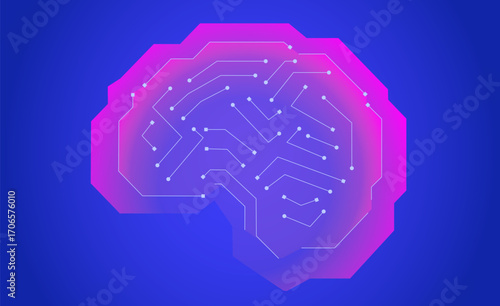 A digital representation of the brain containing connected network cells, symbolizing technology, innovation, and the complexity of human intelligence.