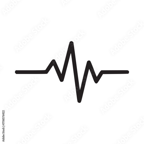 Illustration of a heartbeat line a vital sign representing the hearts electrical activity, monitored in healthcare and medical contexts in vector format