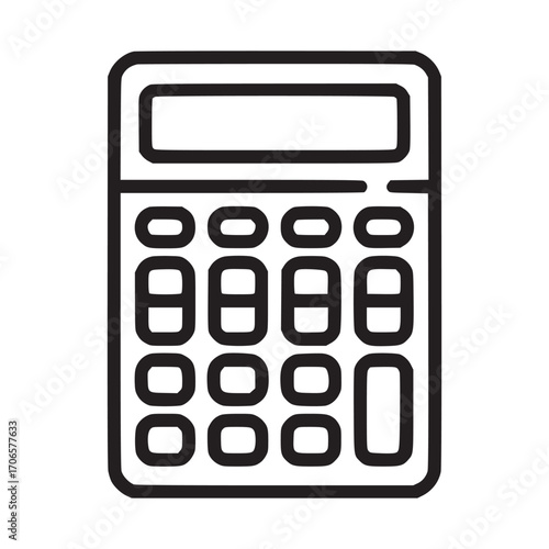 Vector art of calculator icon a simple line drawing of a calculator, perfect for mathematical or financial designs use this vector graphic to add a clean, minimalist touch to your project