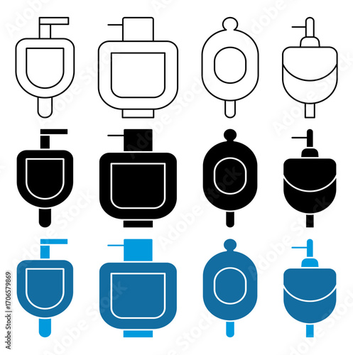 Urinal icon glyph and line style pack