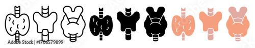 Thyroid icon glyph and line style pack