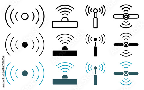Sensor icon glyph and line style pack