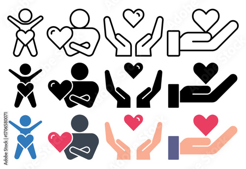 Selfcare icon glyph and line style pack