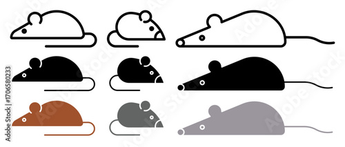 Rat icon glyph and line style pack