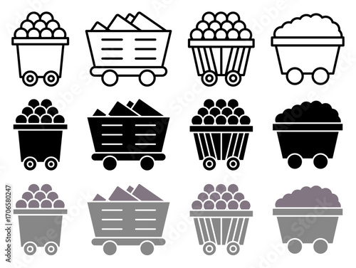 Raw material icon glyph and line style pack