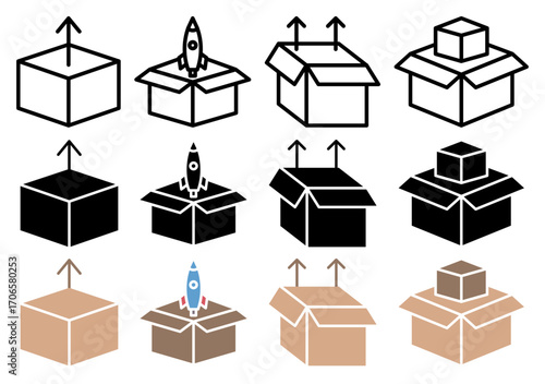 Product release icon glyph and line style pack