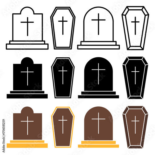 Coffin icon glyph and line style pack