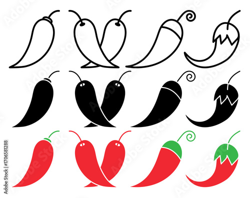 Chili icon glyph and line style pack