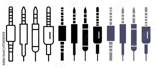 Audio jack icon glyph and line style pack