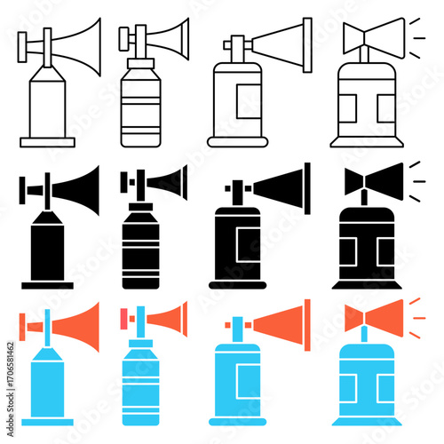 Air horn icon glyph and line style pack