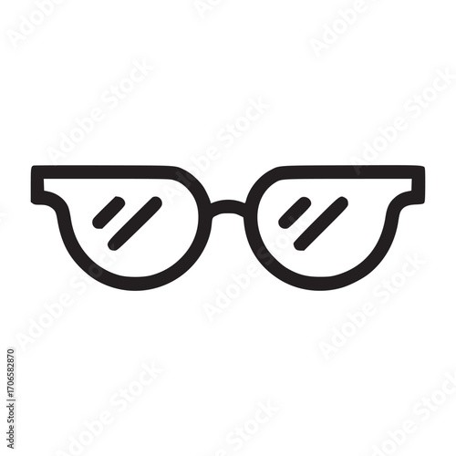 Vector art of simple line drawing of eyeglasses, perfect for optometry, fashion, or design projects needing a clean and modern visual element