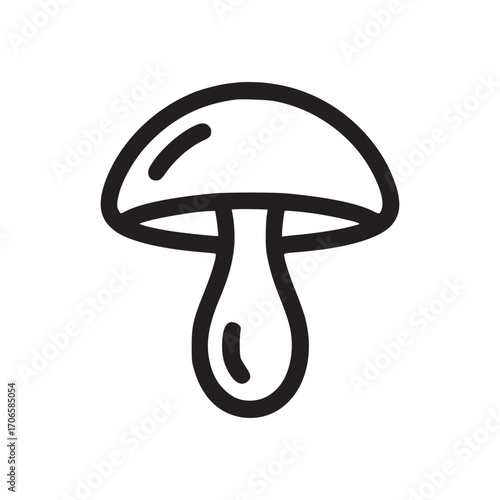 Illustration of a mushroom, showcasing its distinct cap and stem, commonly found in forests and fields, often used in cooking and known for its earthy flavor