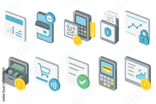 Finance and banking icon set. money, payment, cryptocurrency icons in 3d style