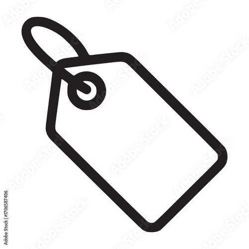 Illustration of a price tag the tag is black and white and has a simple, minimalist design it is a vector graphic and would be suitable for use in a variety of projects