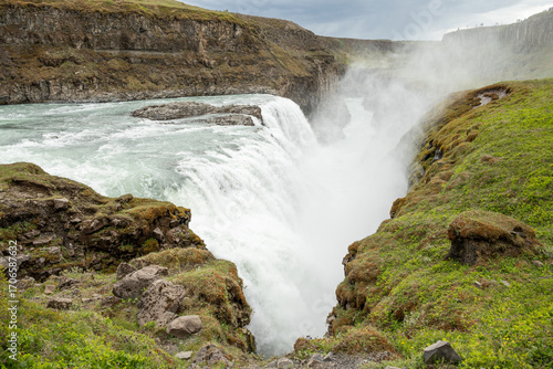the beautiful nature of Waterfall Gullfoss in south Iceland