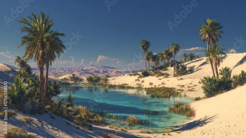 Wallpaper Mural Oasis in desert landscape Torontodigital.ca