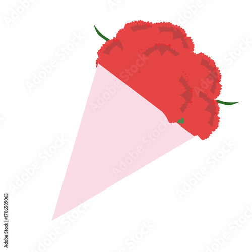 赤いカーネーションの花束