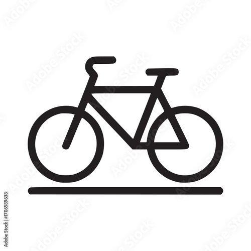 Vector art of bicycle icon minimalist line art illustration of a bicycle, perfect for transportation, fitness, or recreationrelated designs clean and simple vector graphic