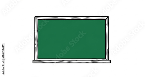 Spotless green chalkboard with wooden frame, clean, green, chalkboard, wooden frame, school, classroom, education