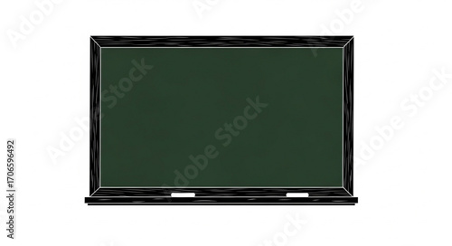 Spotless green chalkboard with wooden frame, clean, green, chalkboard, wooden frame, school, classroom, education