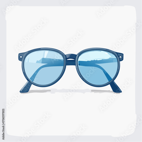 Schlichte Vektorillustration einer Brille mit runden Gläsern,