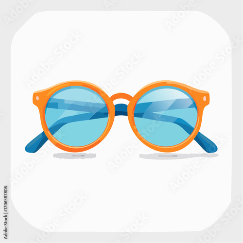 Schlichte Vektorillustration einer Brille mit runden Gläsern,