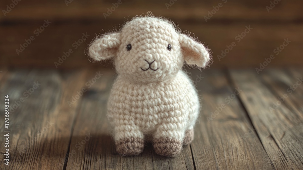 Fototapeta premium sheep made of crochet generative ai