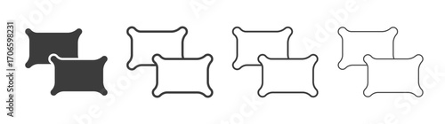pillow vector icon set in black and white color.