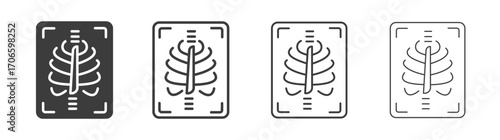 X ray vector icon set in black and white color.