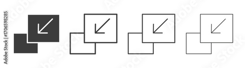 Window Minimize vector icon set in black and white color.