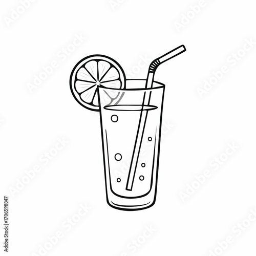 Citrus Spritz Simple Line Art